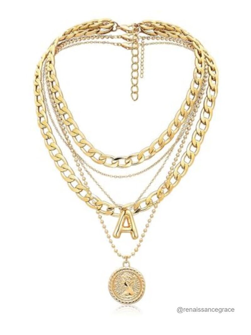 Layered Necklaces for Women Coin Pendant 18.5 Inch 3 Piece Set Trendy Dainty